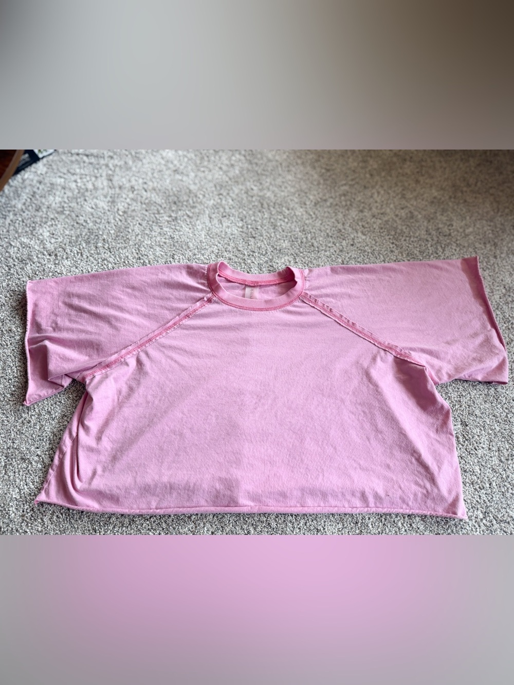 Altar’d State pink cropped work out tee oversized XS ladies